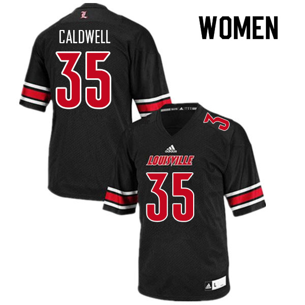 Women #35 Jeremiah Caldwell Louisville Cardinals College Football Jerseys Sale-Black - Click Image to Close